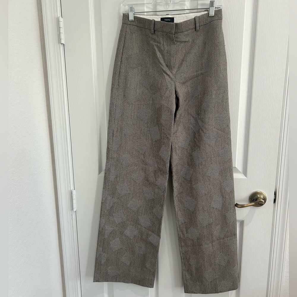 NEW Theory wide trouser wool pants